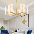 Modern luxury Stone led metal hanging light gold color dining room pendant light